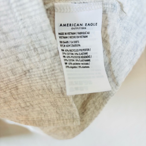 American Eagle Outfitters Light Gray Lace-Up Crop Top - Picture 6 of 10